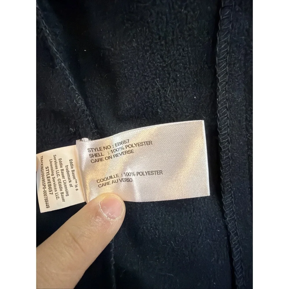 Eddie Bauer Jacket Mens Large Black WeatherEdge Plus 3-in-1 Down Hooded Ski